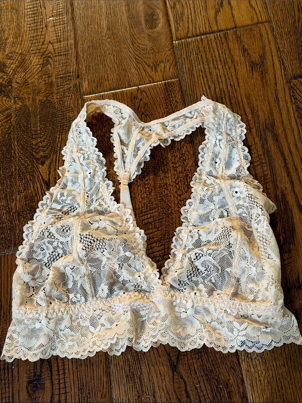 SAVAGE X FENTY Lace Bralette - Cream Racerback Lace Bralette Size S